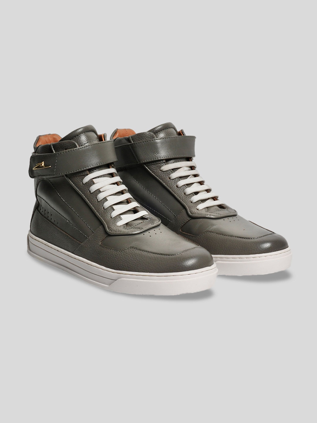 

ZEESH Men Colourblocked Leather Slip-On Sneakers, Grey