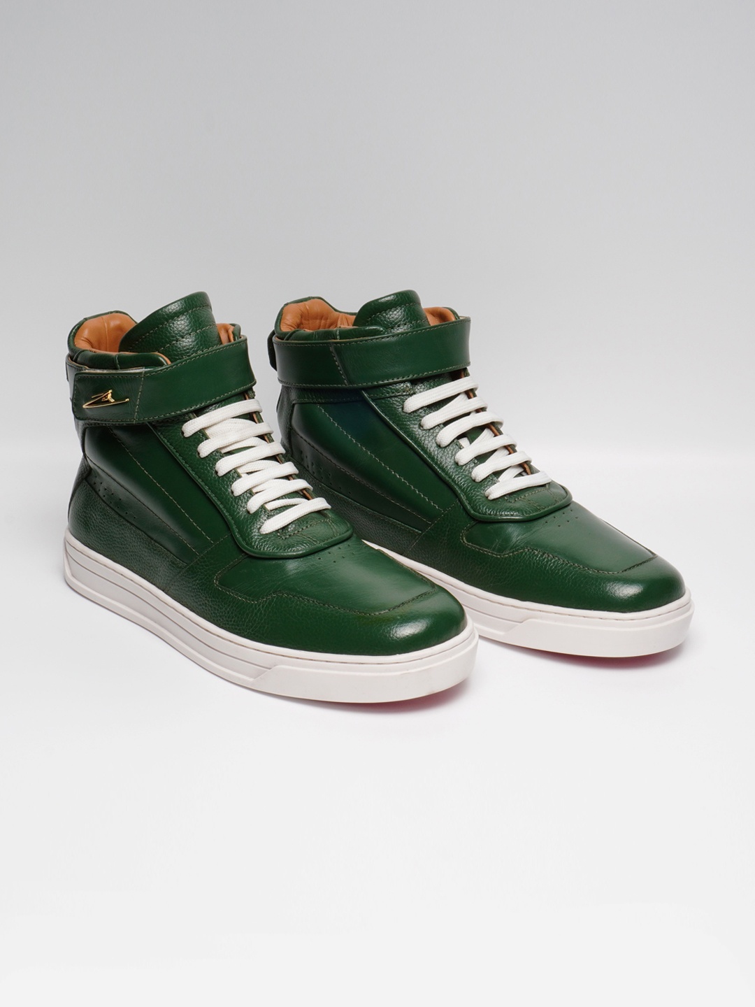 

ZEESH Men Leather Sneakers, Green