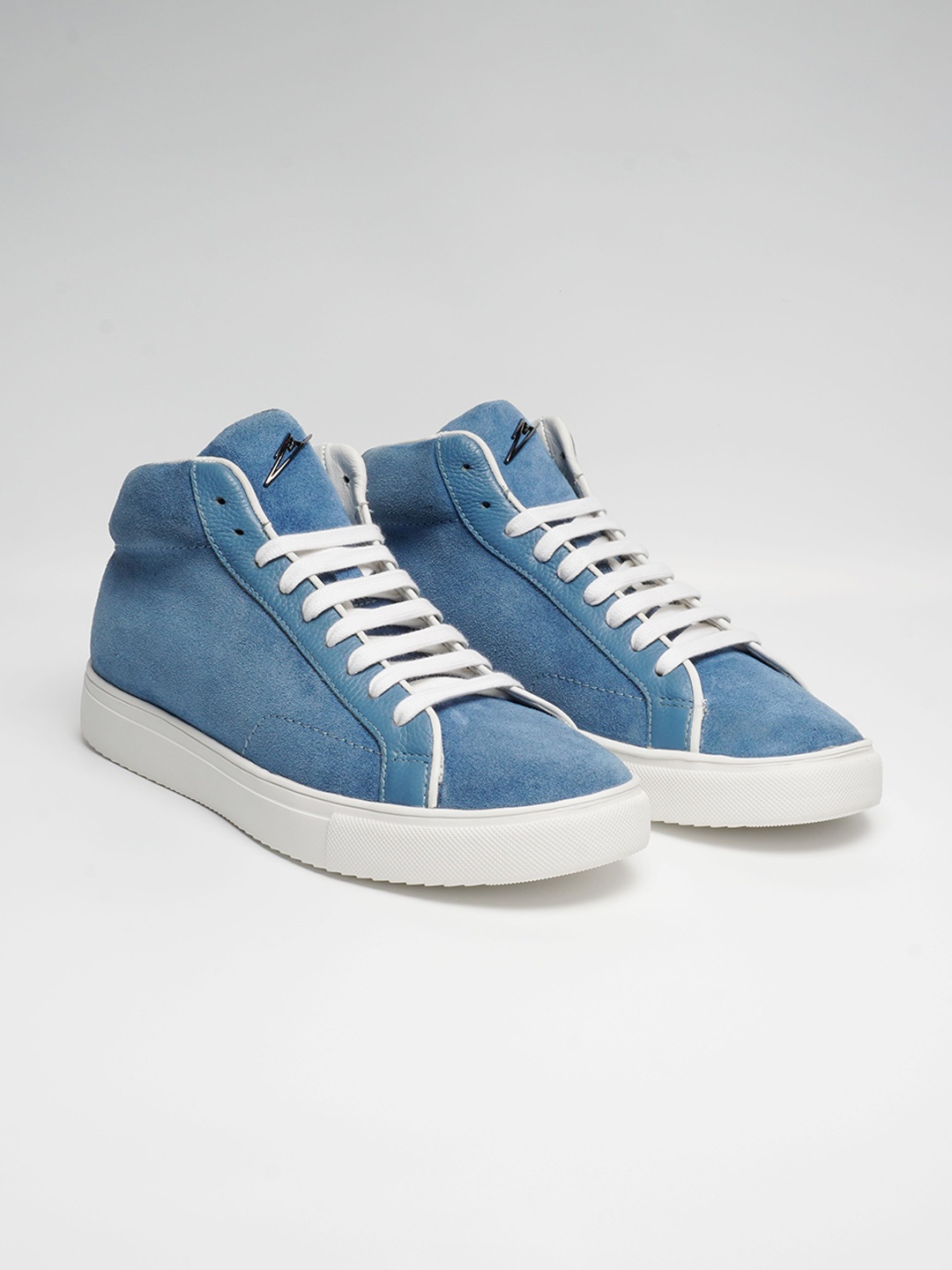 

ZEESH Men Round Toe Lightweight Leather Sneakers, Blue