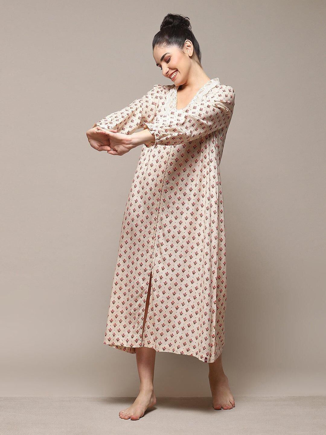 

Biba Printed Nightdress, Off white