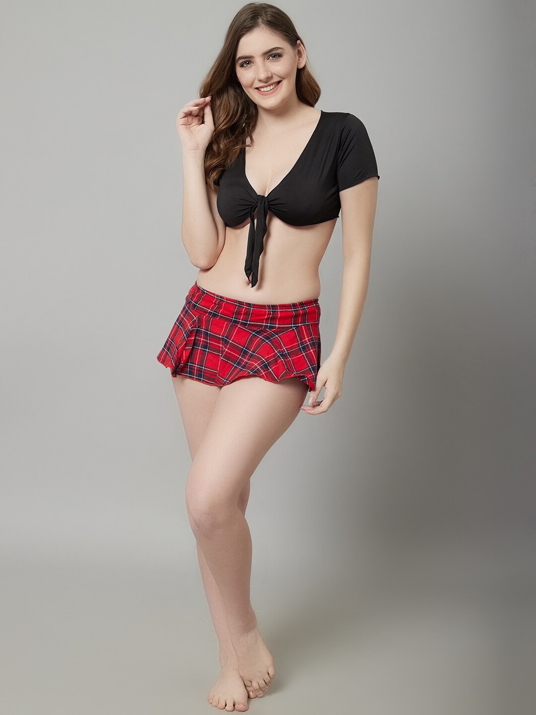 

Shararat V-Neck Baby Doll, Red