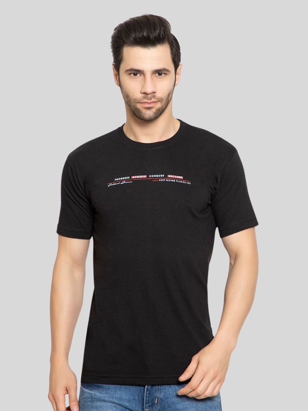 

ZEFFIT Men Typography T-shirt, Black