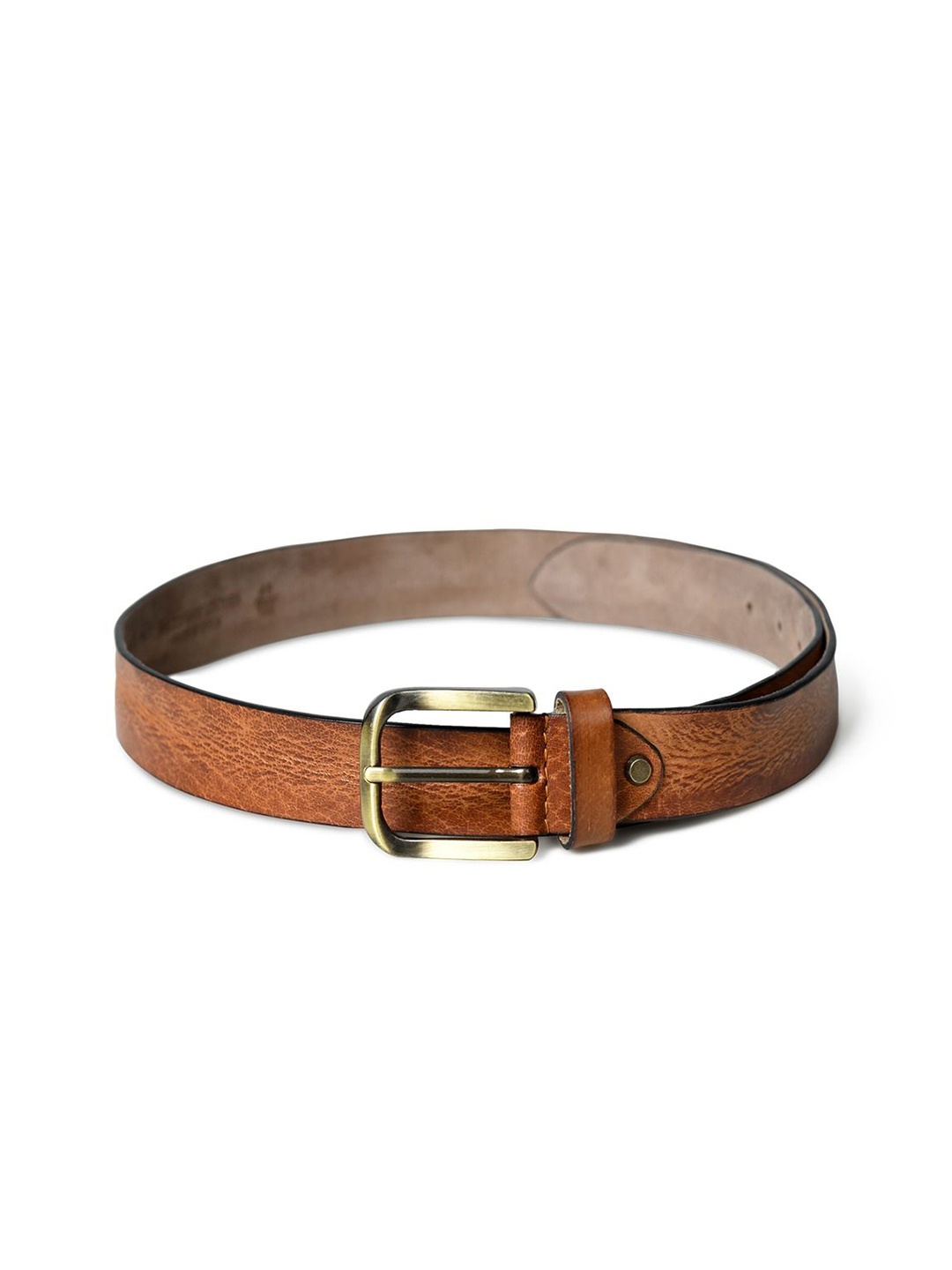 

MaheTri Men Textured Leather Belt, Tan