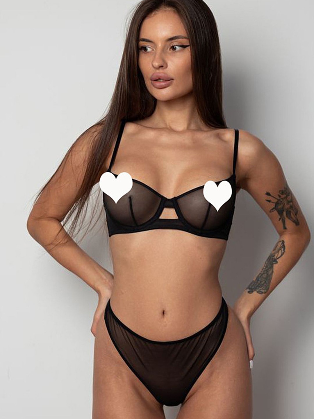 

LULU & SKY Non-Padded Lingerie Set T6610-BLACK