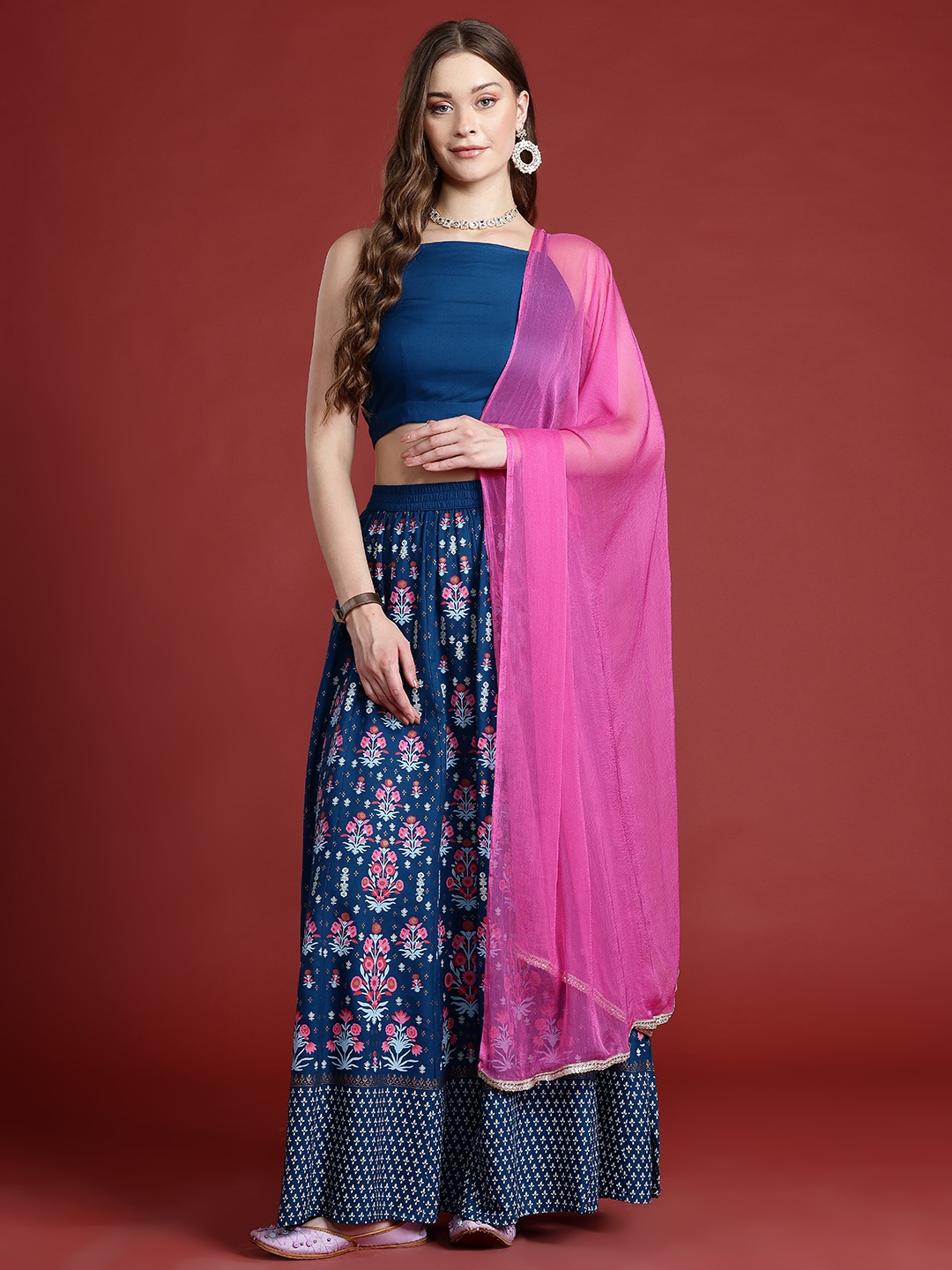 

Anouk Ready to Wear Lehenga & Blouse With Dupatta, Blue