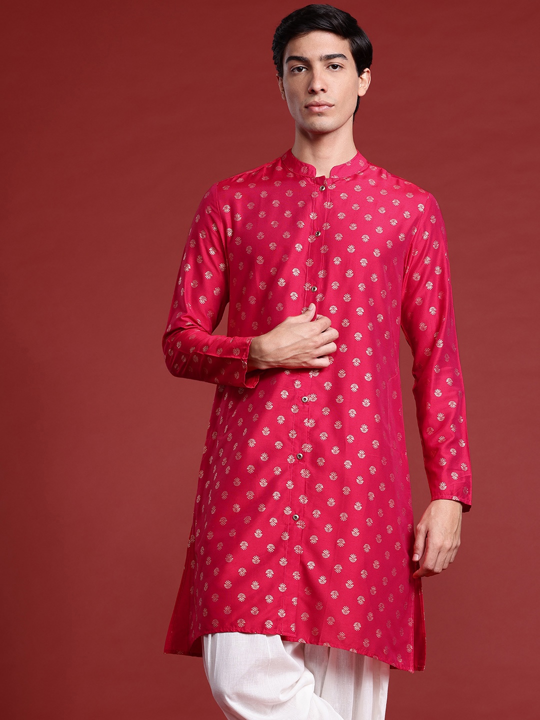 

Anouk Ethnic Motifs Printed Kurta, Coral