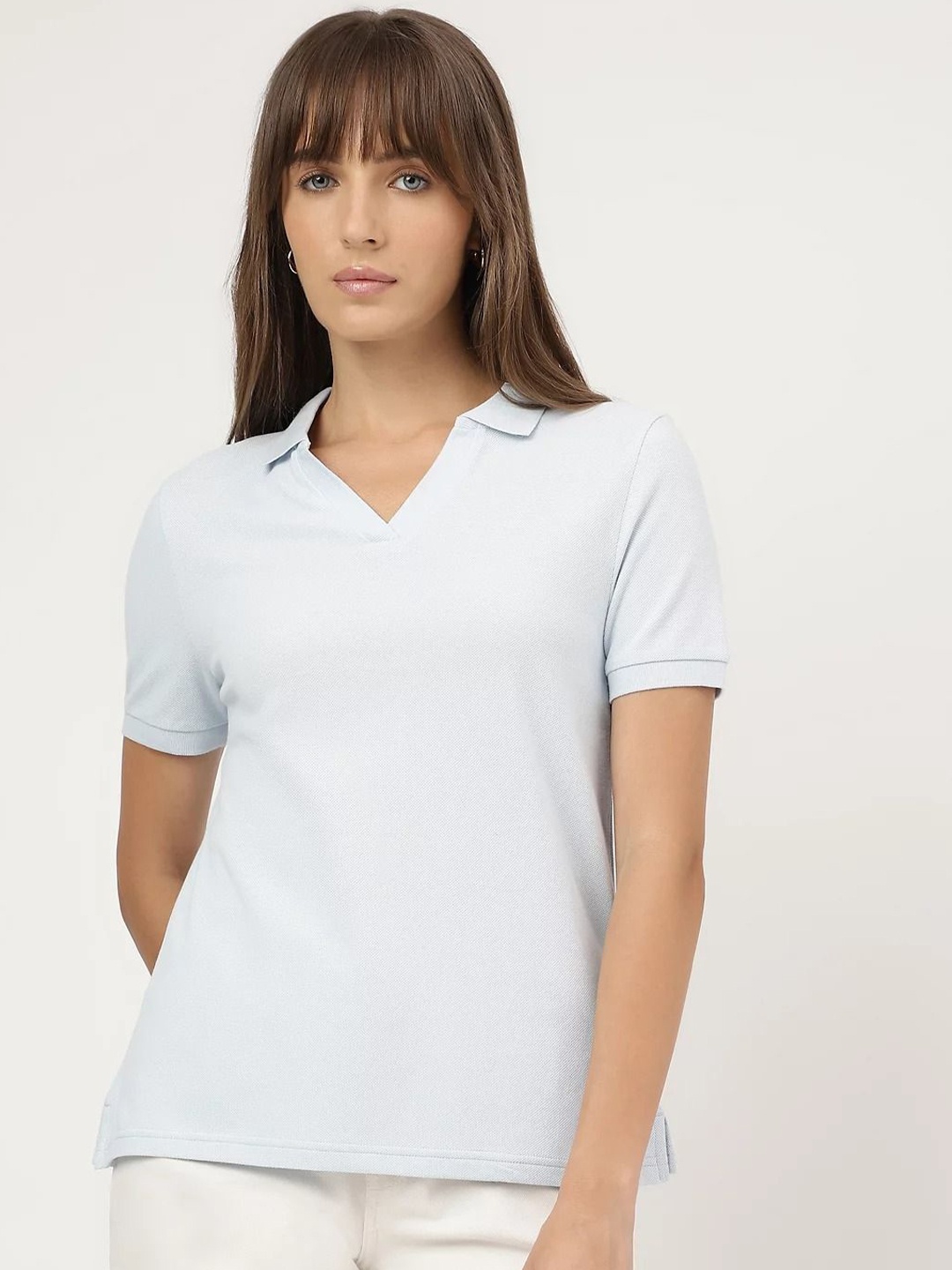 

Marks & Spencer Polo Collar Pure Cotton T-shirt, Blue