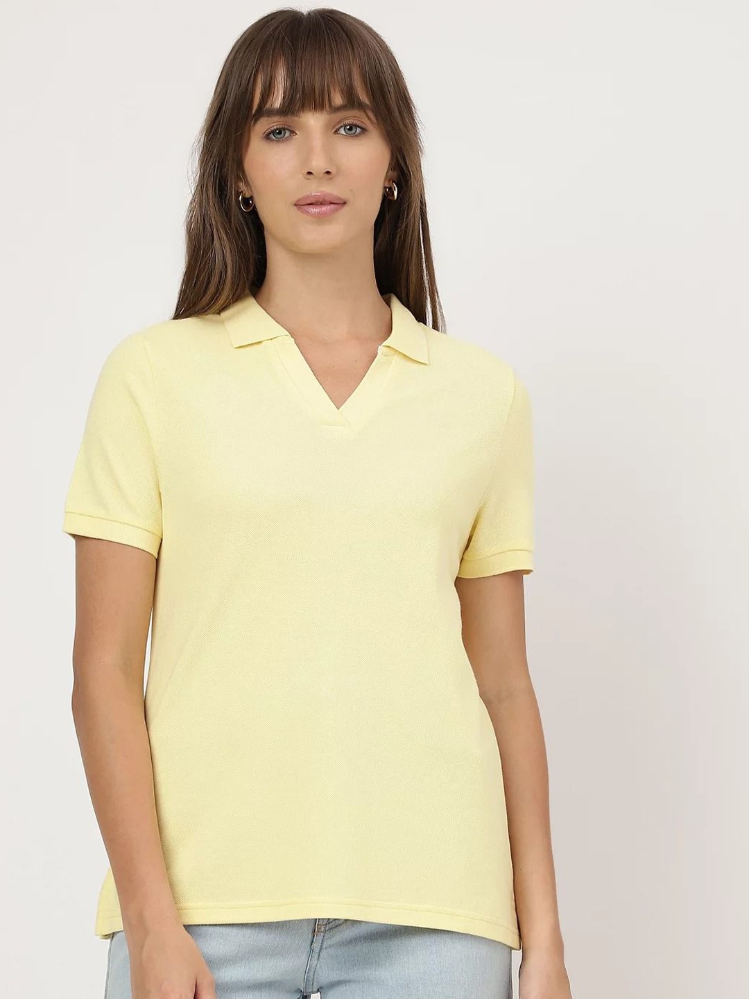 

Marks & Spencer Polo Collar Pure Cotton T-shirt, Yellow