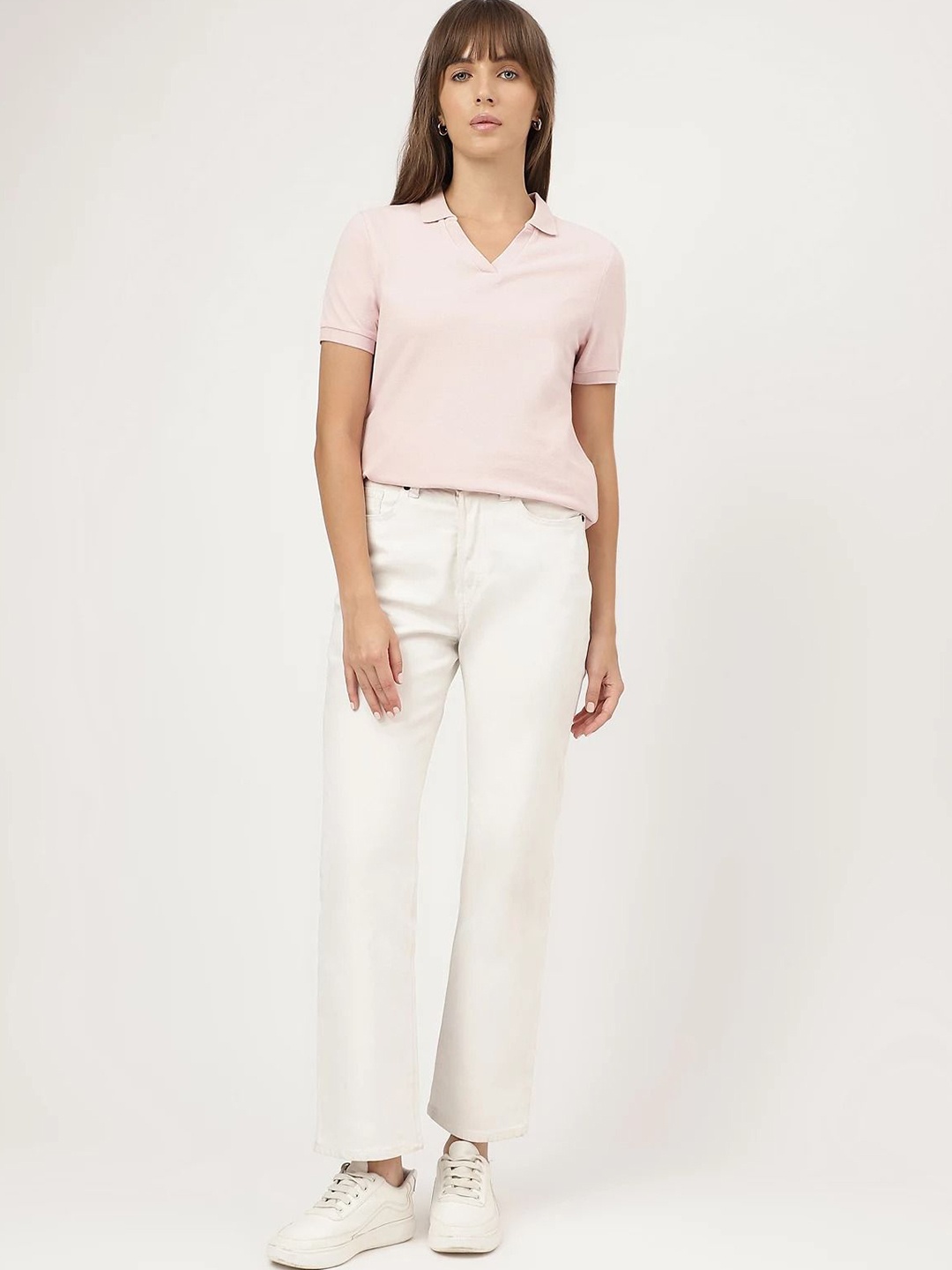 

Marks & Spencer Polo Collar Pure Cotton T-shirt, Pink