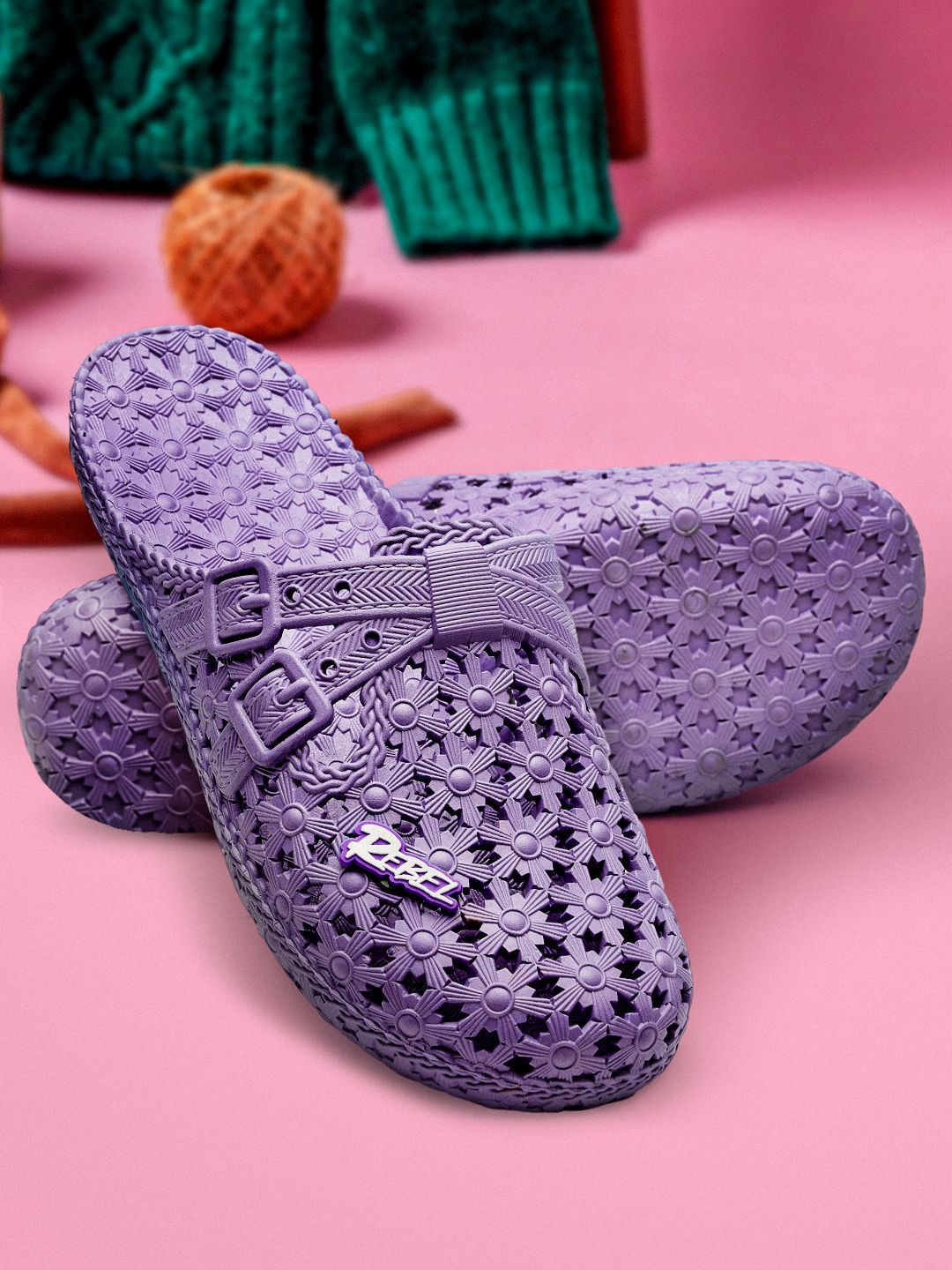 

Solethreads Women Self Design Sliders, Purple