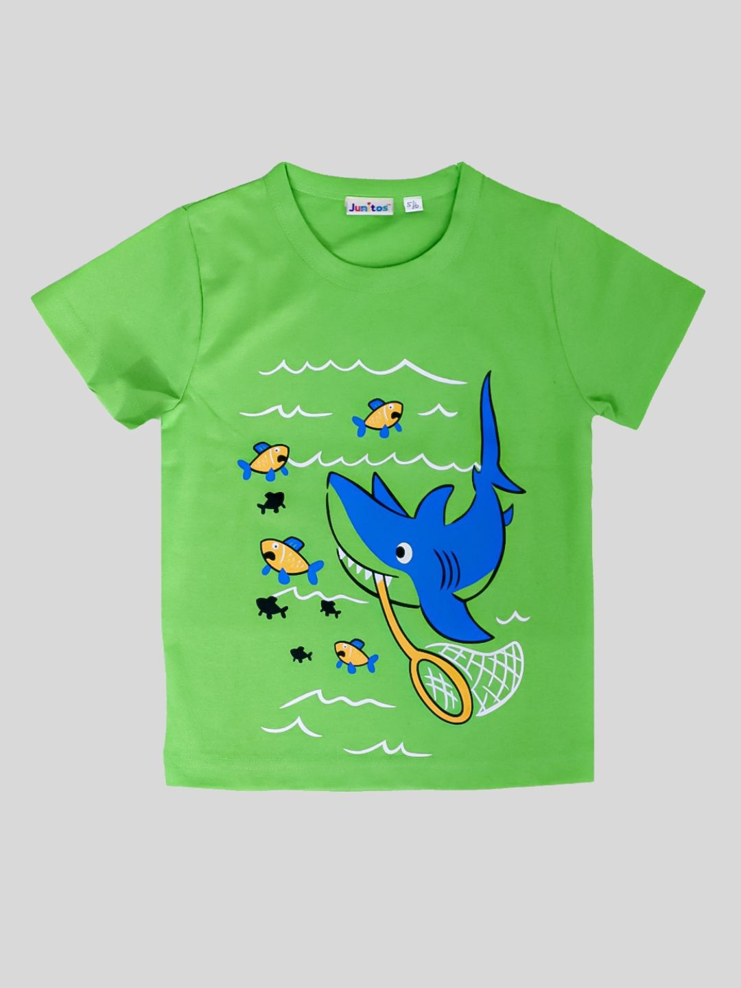 

JUNITOS Boys Graphic Printed Cotton T-shirt, Green