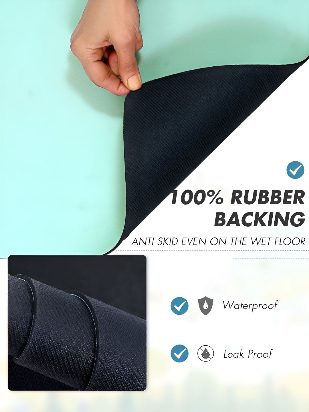 

Aura Blue Anti-Skid Kitchen Mat
