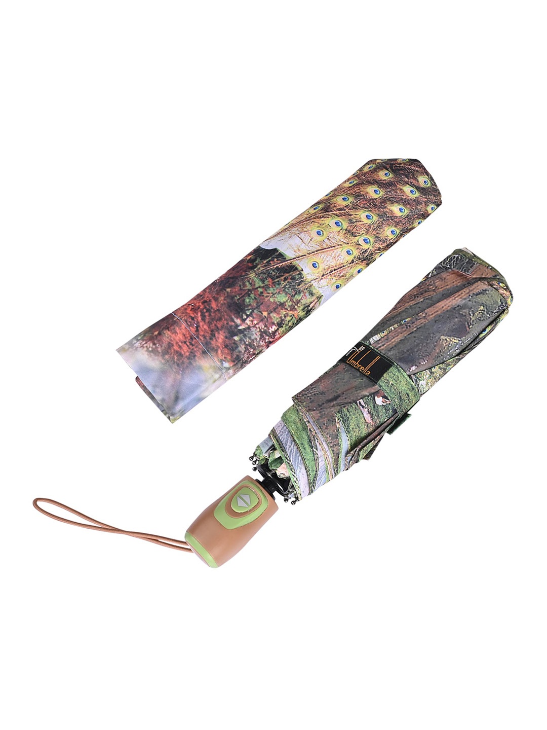 

LOOM LEGACY Automatic 3 Fold Floral Printed Umbrella, Brown