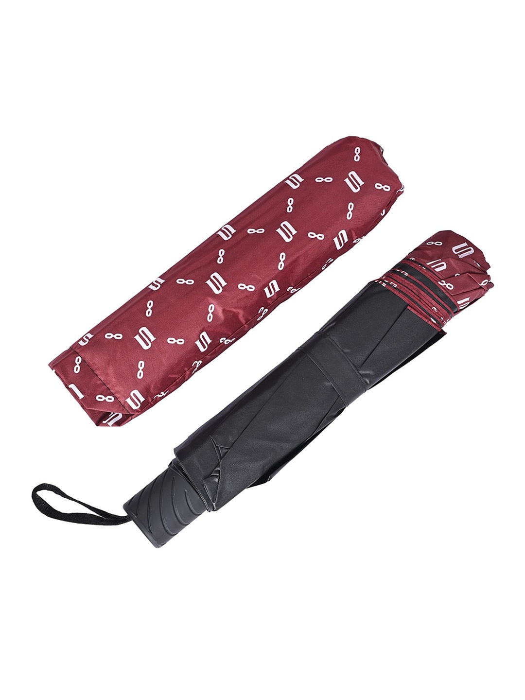 

LOOM LEGACY Manual 3 Fold Geometric Printed Umbrellas, Maroon