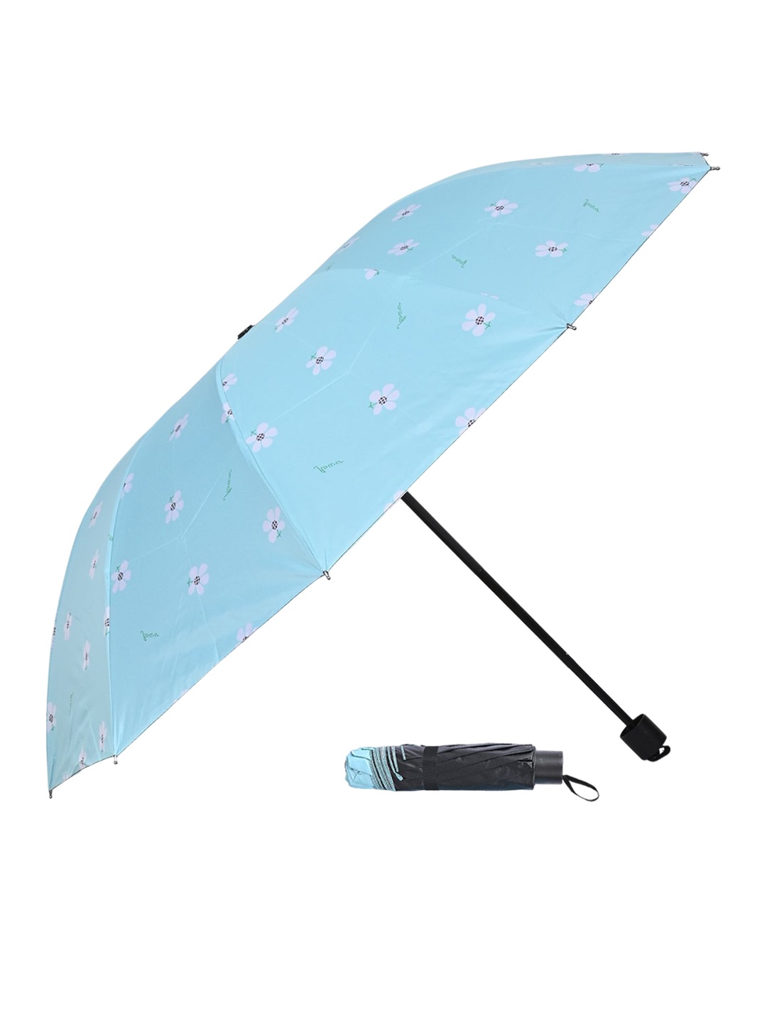 

LOOM LEGACY Manual 3 Fold Floral Printed Umbrella, Blue