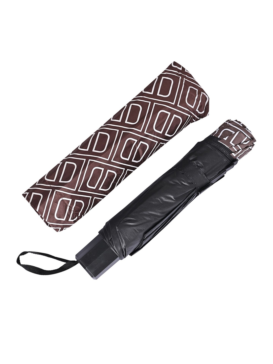 

LOOM LEGACY Manual 3 Fold Geometric Umbrellas, Brown