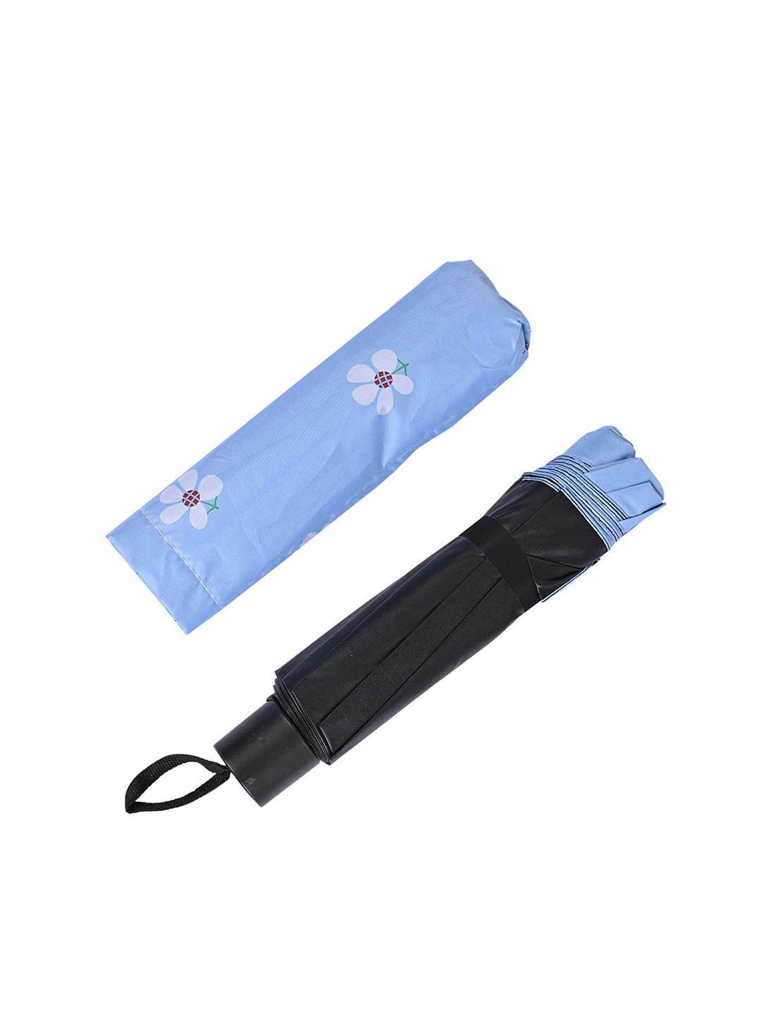 

LOOM LEGACY Manual 3 Fold Floral Printed Umbrella, Blue