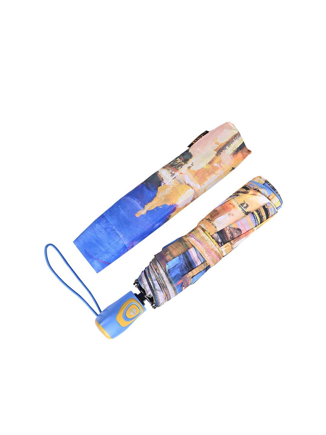 

LOOM LEGACY Automatic 3 Fold Floral Umbrellas, Blue