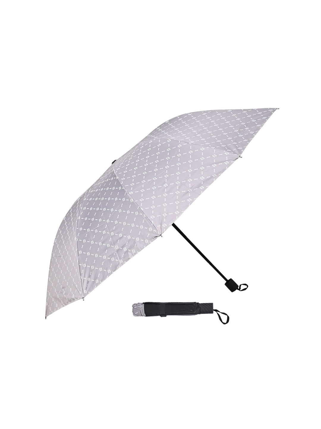 

LOOM LEGACY Manual 3 Fold Geometric Printed Umbrellas, Grey