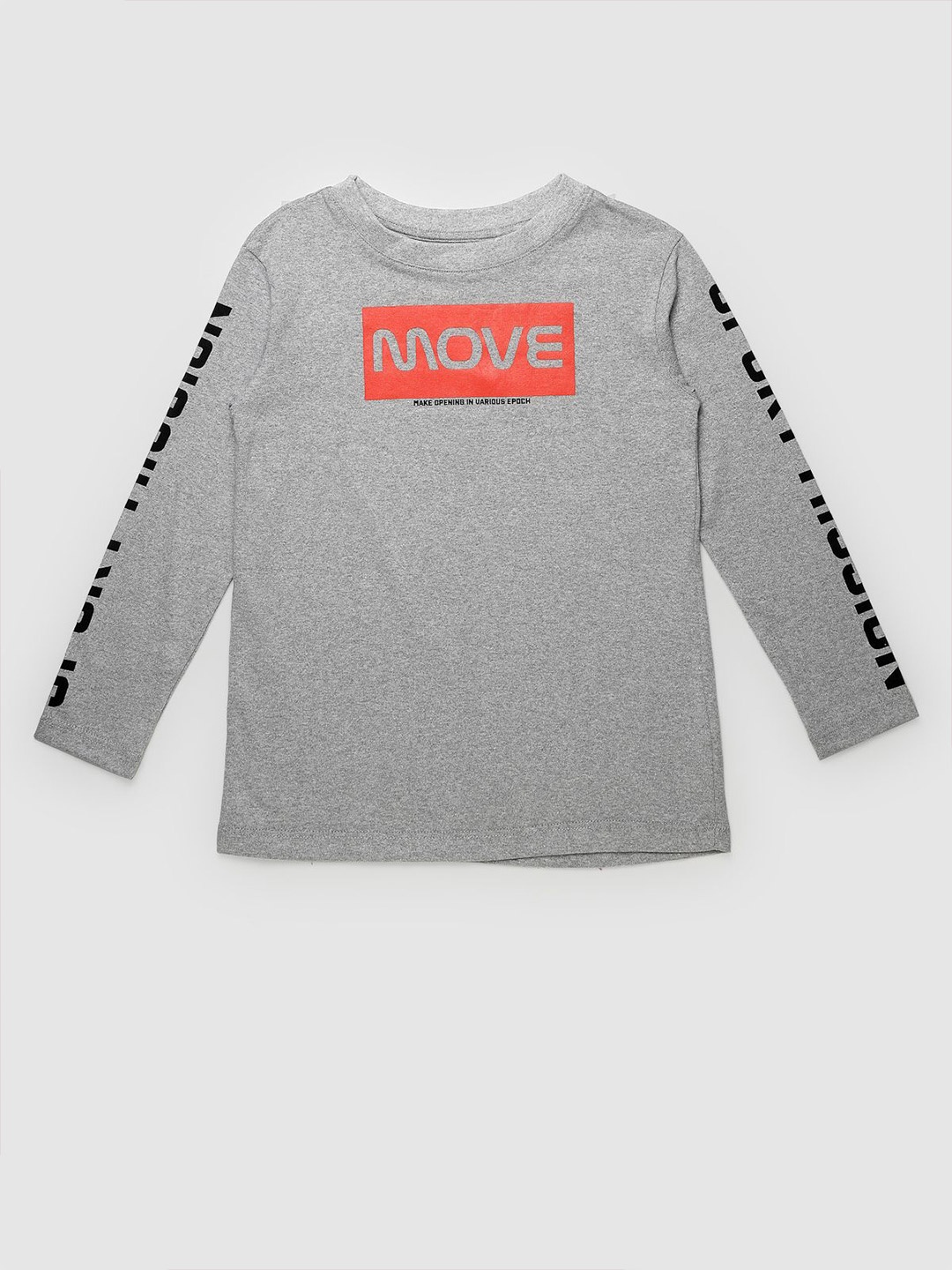 

YK Boys Typography Printed Antimicrobial Cotton T-shirt, Grey melange