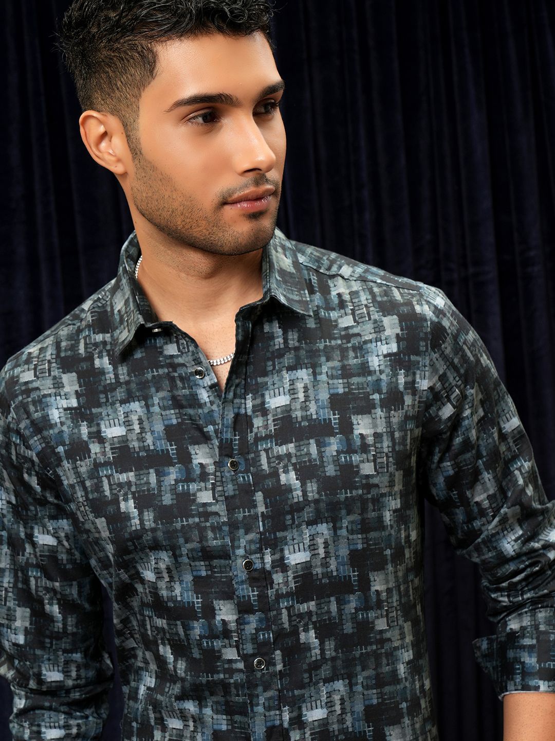 

LOCOMOTIVE Luxe Slim Fit Checked Casual Shirt, Teal