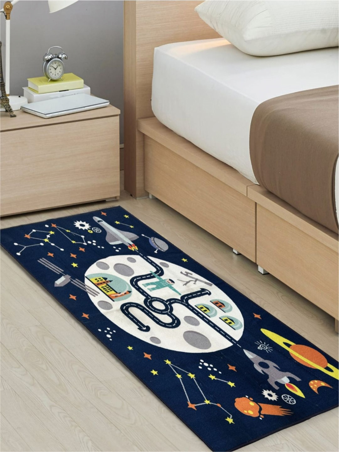 

URBAN SPACE Navy Blue & White Cartoon Characters Anti-Skid Floor Mat