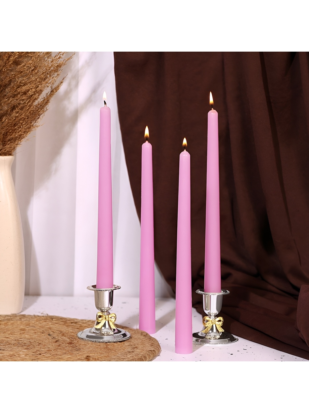 

Parkash Candles Pink 4 Pieces Pillar Candles