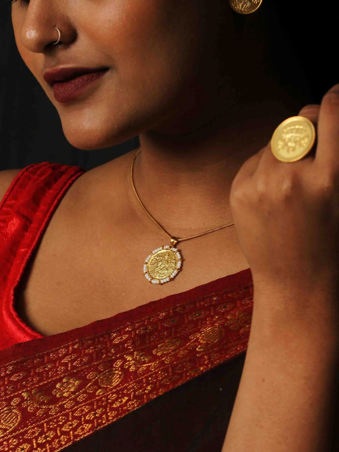 

Unniyarcha Gold Plated Coin Pendant With Chain