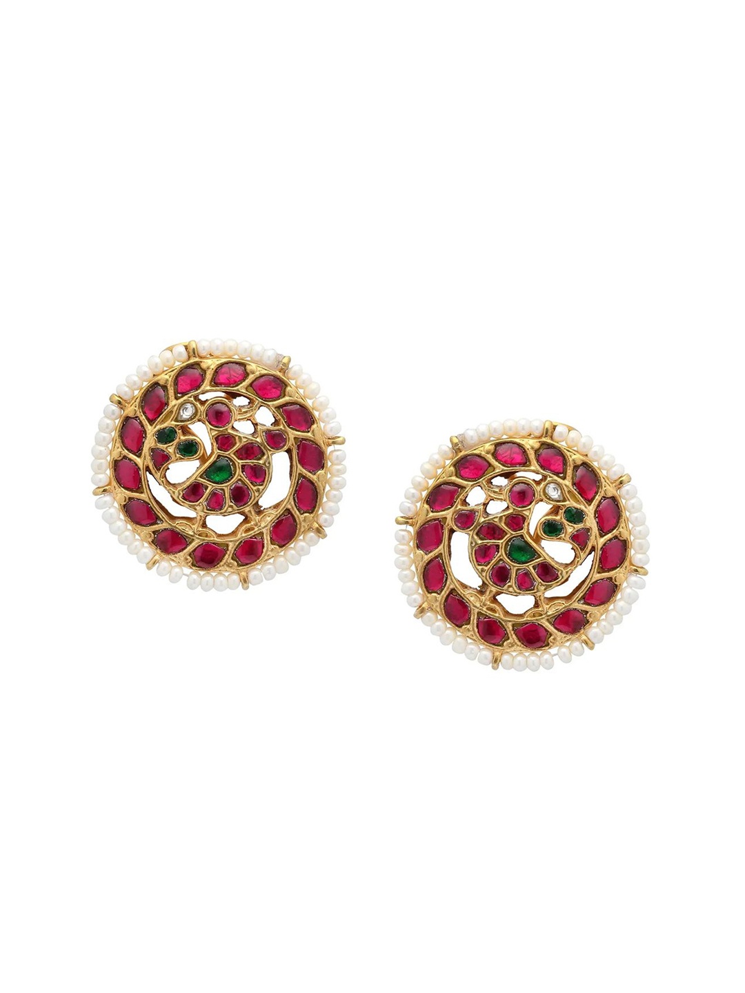 

Unniyarcha Gold-Plated Contemporary Studs Earrings, Silver