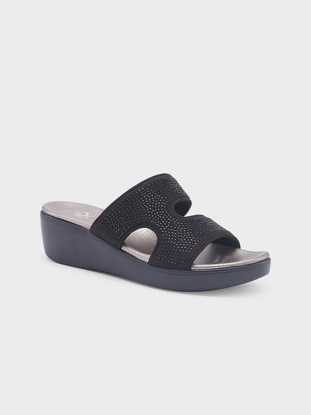 

Sole To Soul Woven Design Platform Sandals, Black