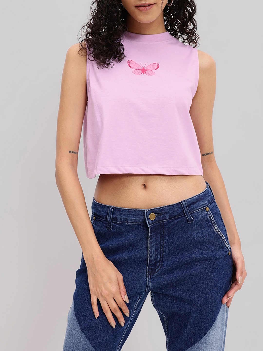 

DressBerry Tranquility and Inner Peace Sleeveless Crop T-shirt, Lavender