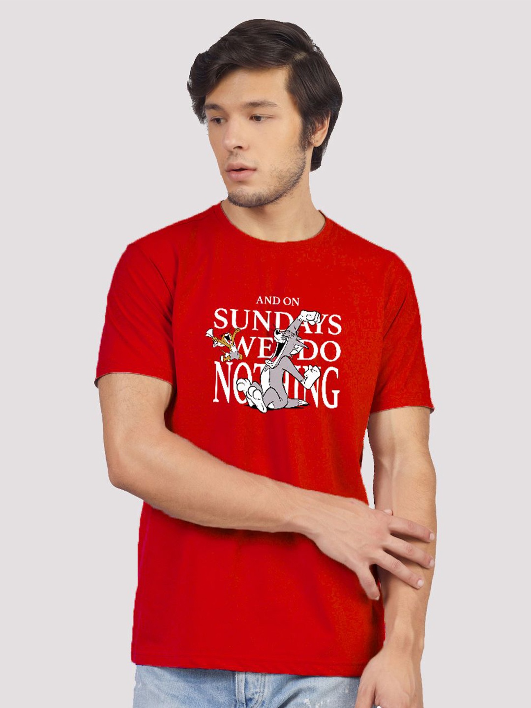 

Greylongg Typography Printed T-shirt, Red