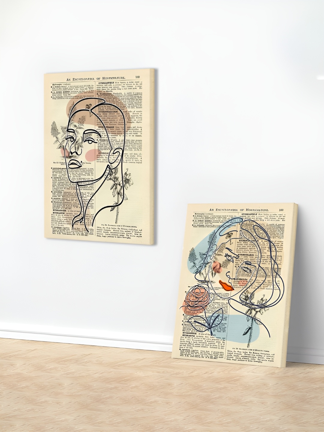 

Art Street Black & White Canvas Painting Women Face Line Wall Art