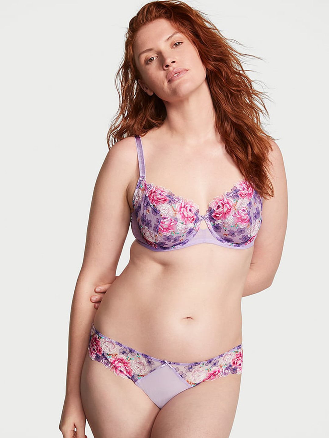 

Victoria's Secret Floral Printed Basic Briefs 112219245Z5A, Purple