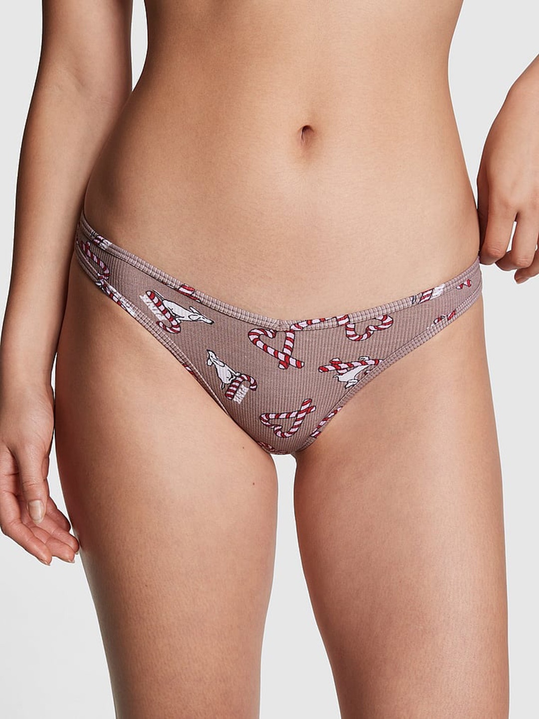 

Victoria's Secret PINK Printed Thong Briefs 1115303767JM, Brown