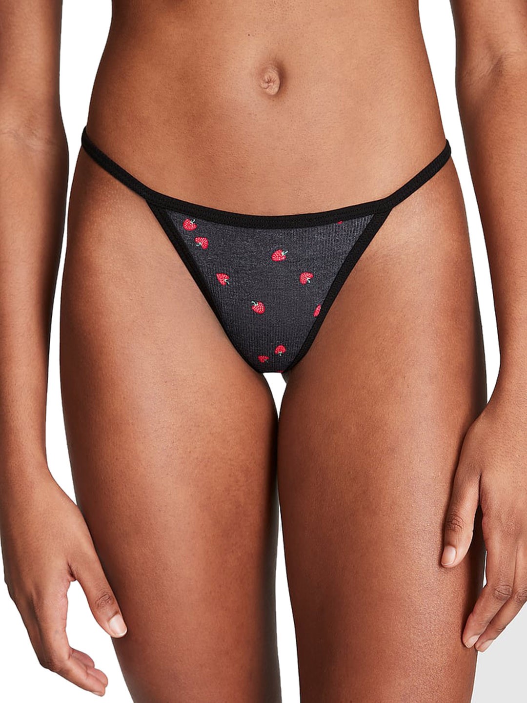 

Victoria's Secret PINK Printed Thongs Briefs 1117520269JY, Black