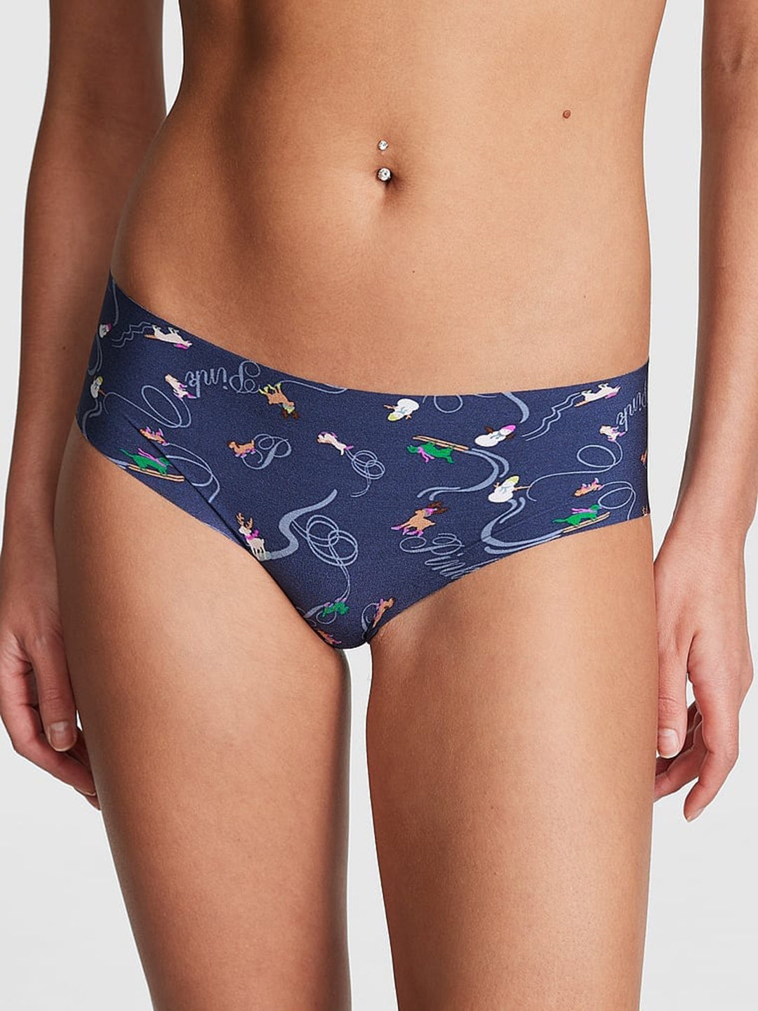 

Victoria's Secret Polyamide Printed Ribbed Briefs 111991746AX0, Navy blue