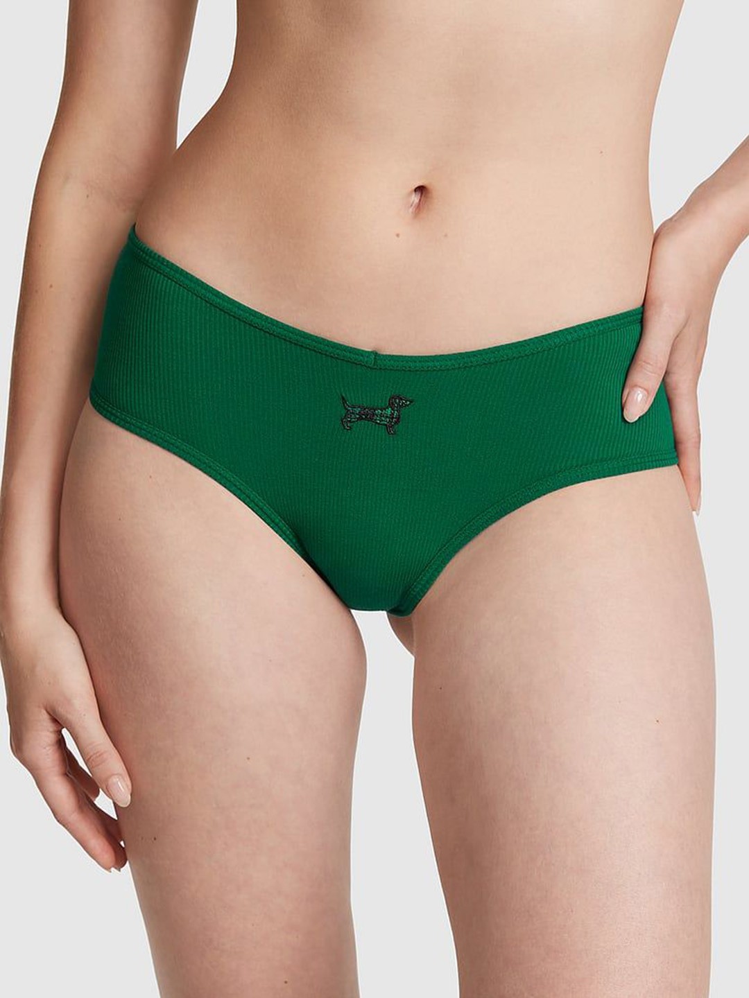 

Victoria's Secret PINK Low-Rise V-cut Front Cheekster Basic Briefs, Green