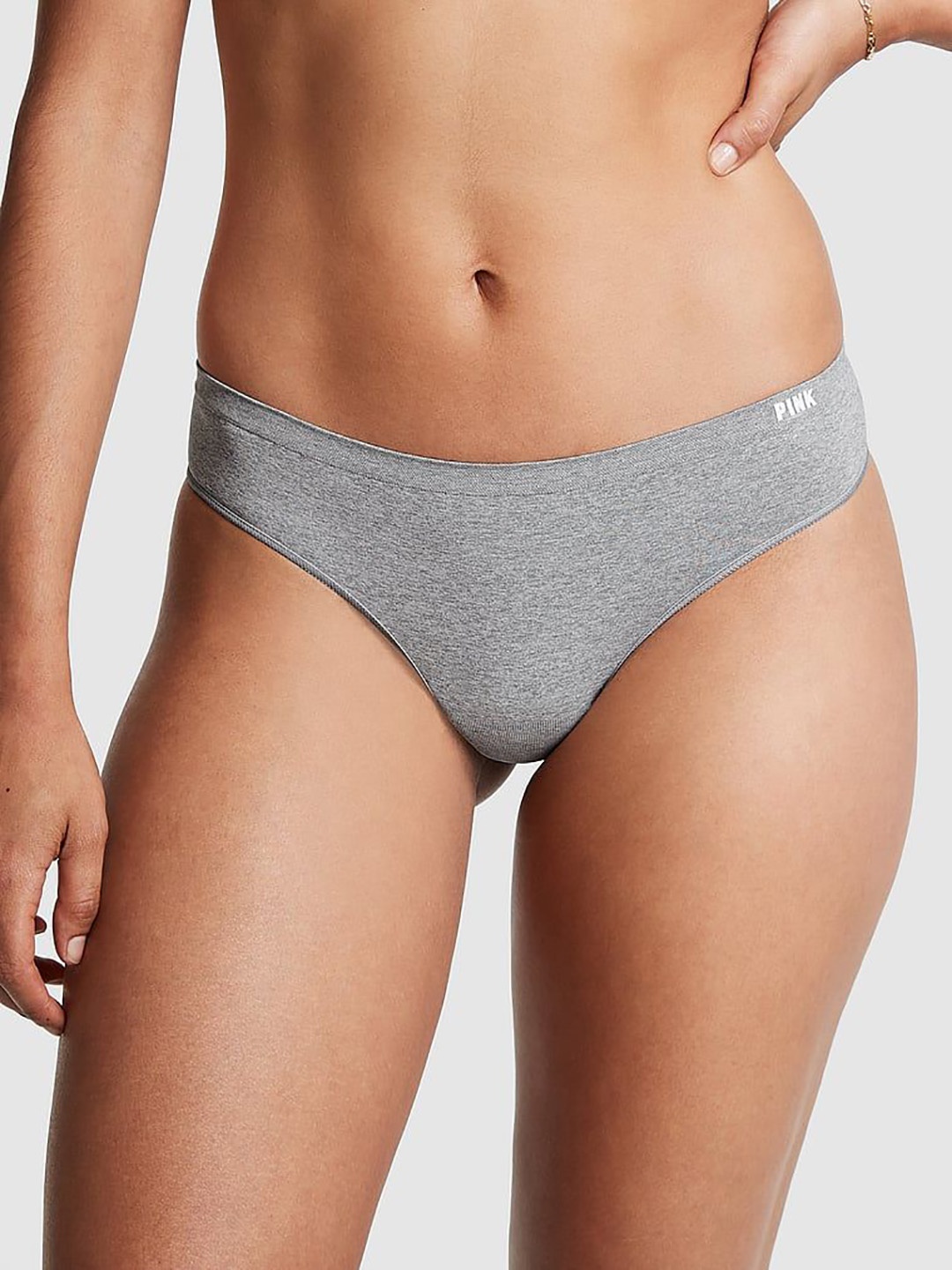 

Victoria's Secret PINK Seamless Thong Briefs 111727782ODJ, Grey
