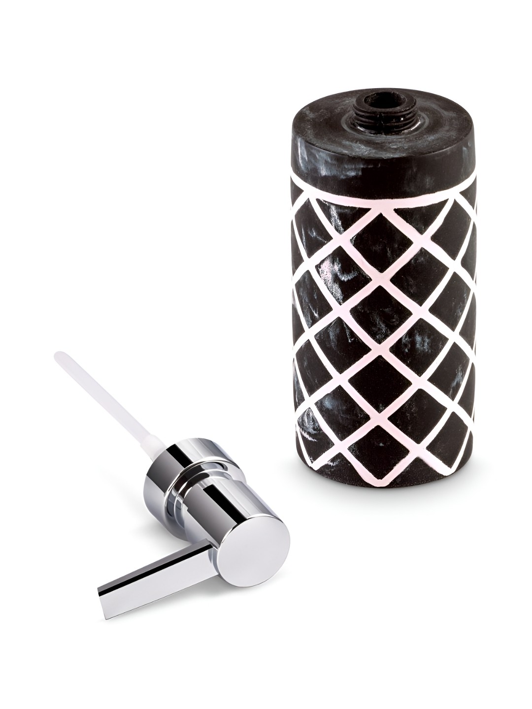 

Freelance Black & White Geometric Polyresin Contemporary Glossy Soap Dispenser