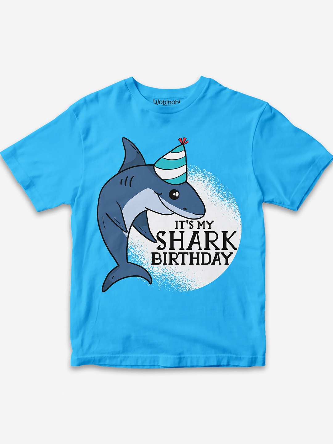 

Wobinobi Boys Birthday Print Bio Finish Pure Cotton T-shirt, Blue
