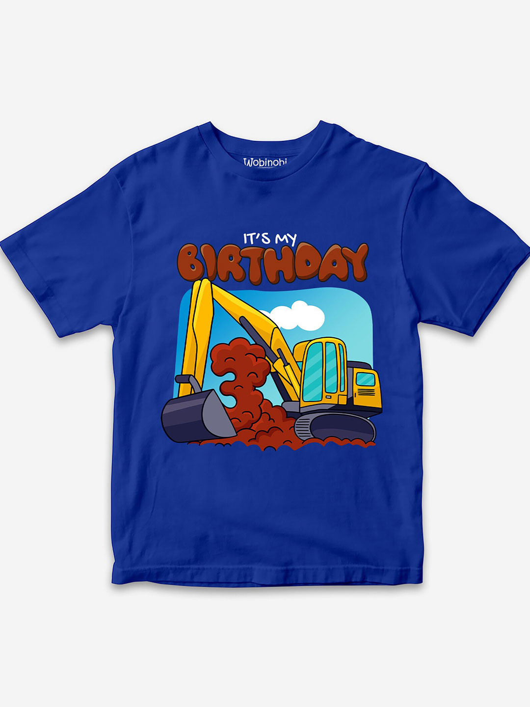 

Wobinobi Boys Birthday Printed Bio Finish Pure Cotton T-shirt, Blue