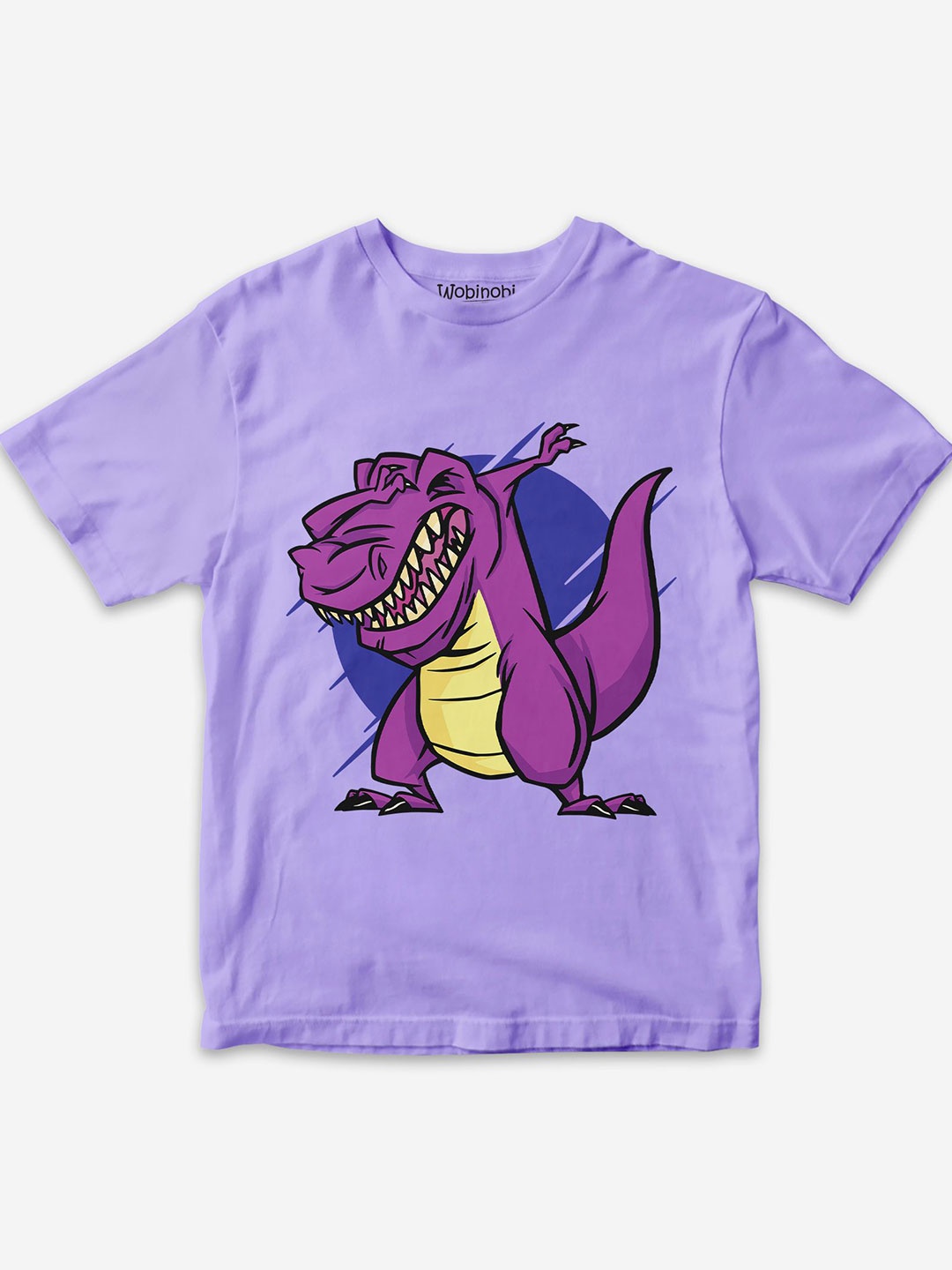 

Wobinobi Boys Dinosaur Print Bio Finish Pure Cotton T-shirt, Lavender
