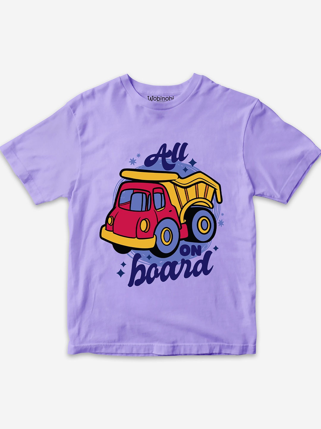 

Wobinobi Boys Truck Print Bio Finish Pure Cotton T-shirt, Lavender