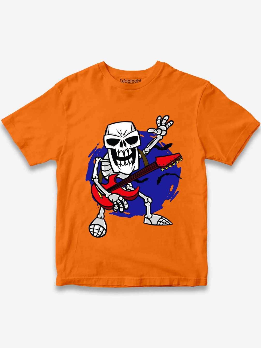 

Wobinobi Boys Halloween Print Bio Finish Pure Cotton T-shirt, Orange