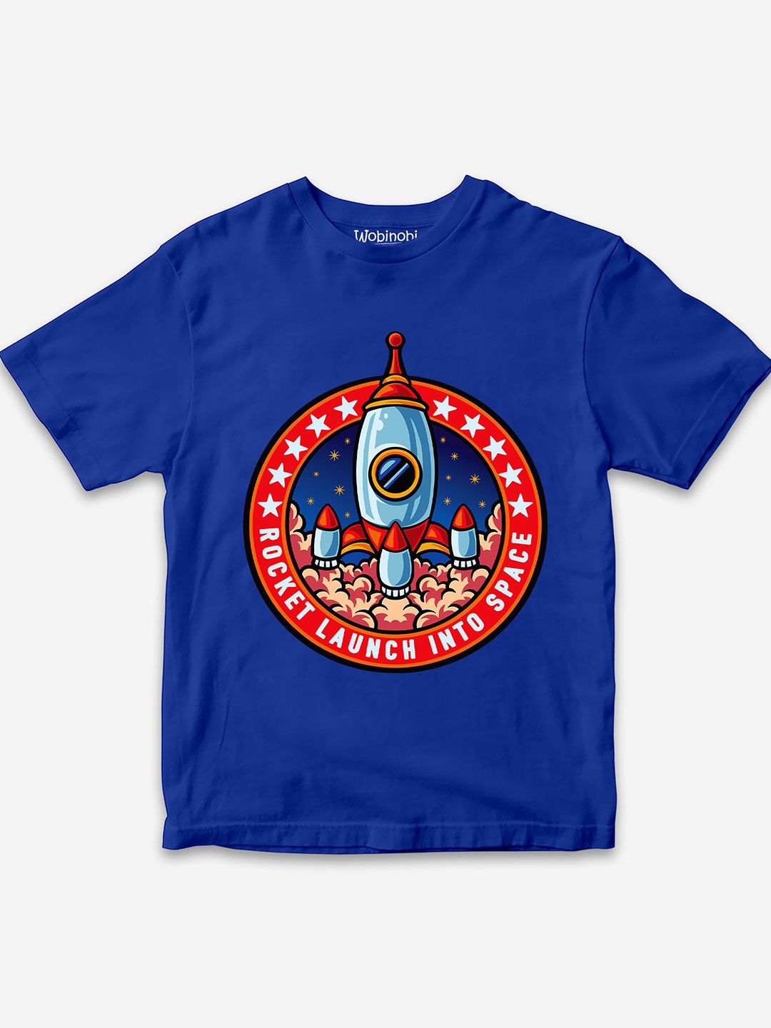 

Wobinobi Boys Space Print Bio Finish Pure Cotton T-shirt, Blue