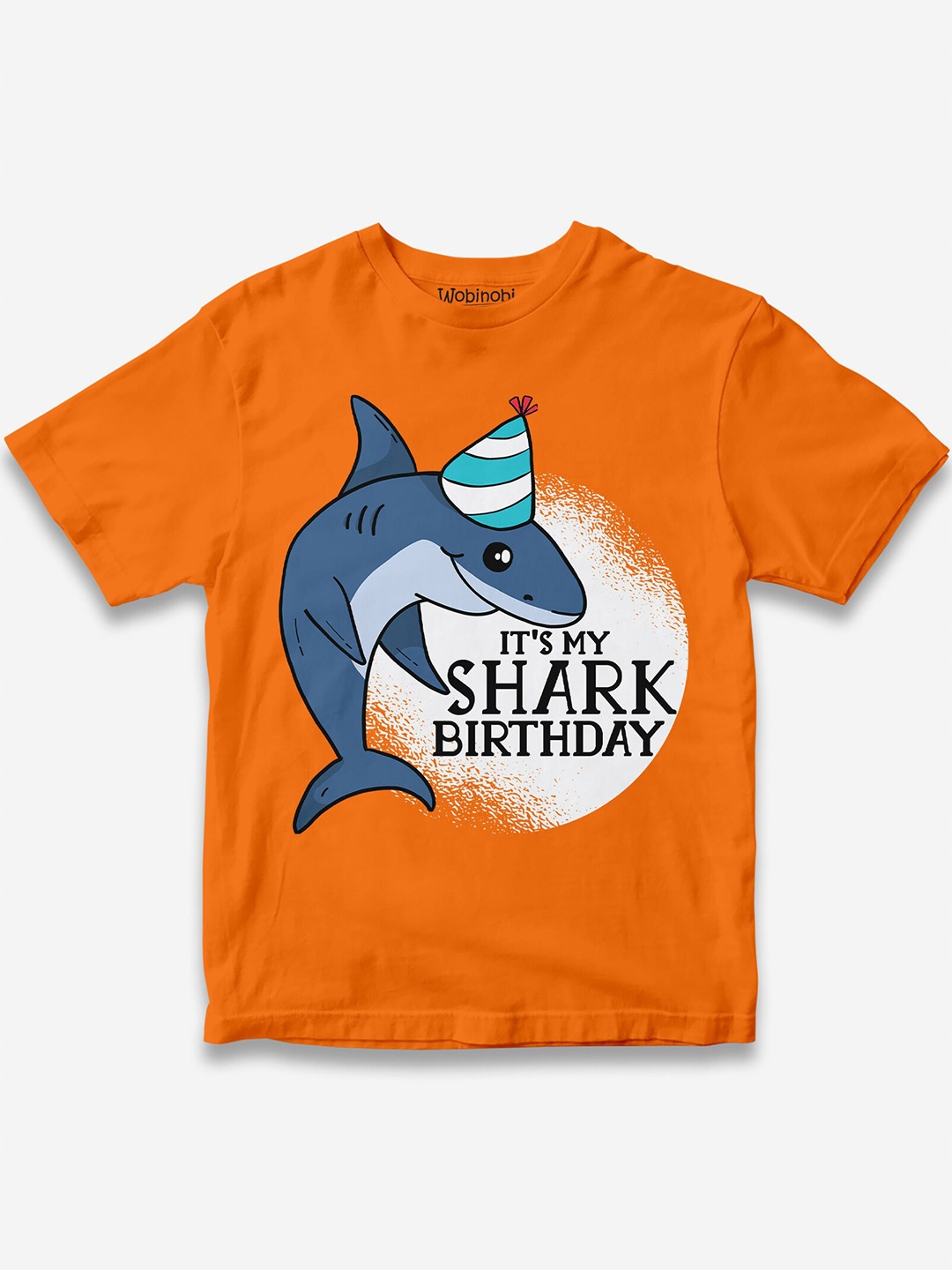 

Wobinobi Boys Birthday Print Bio Finish Pure Cotton T-shirt, Orange