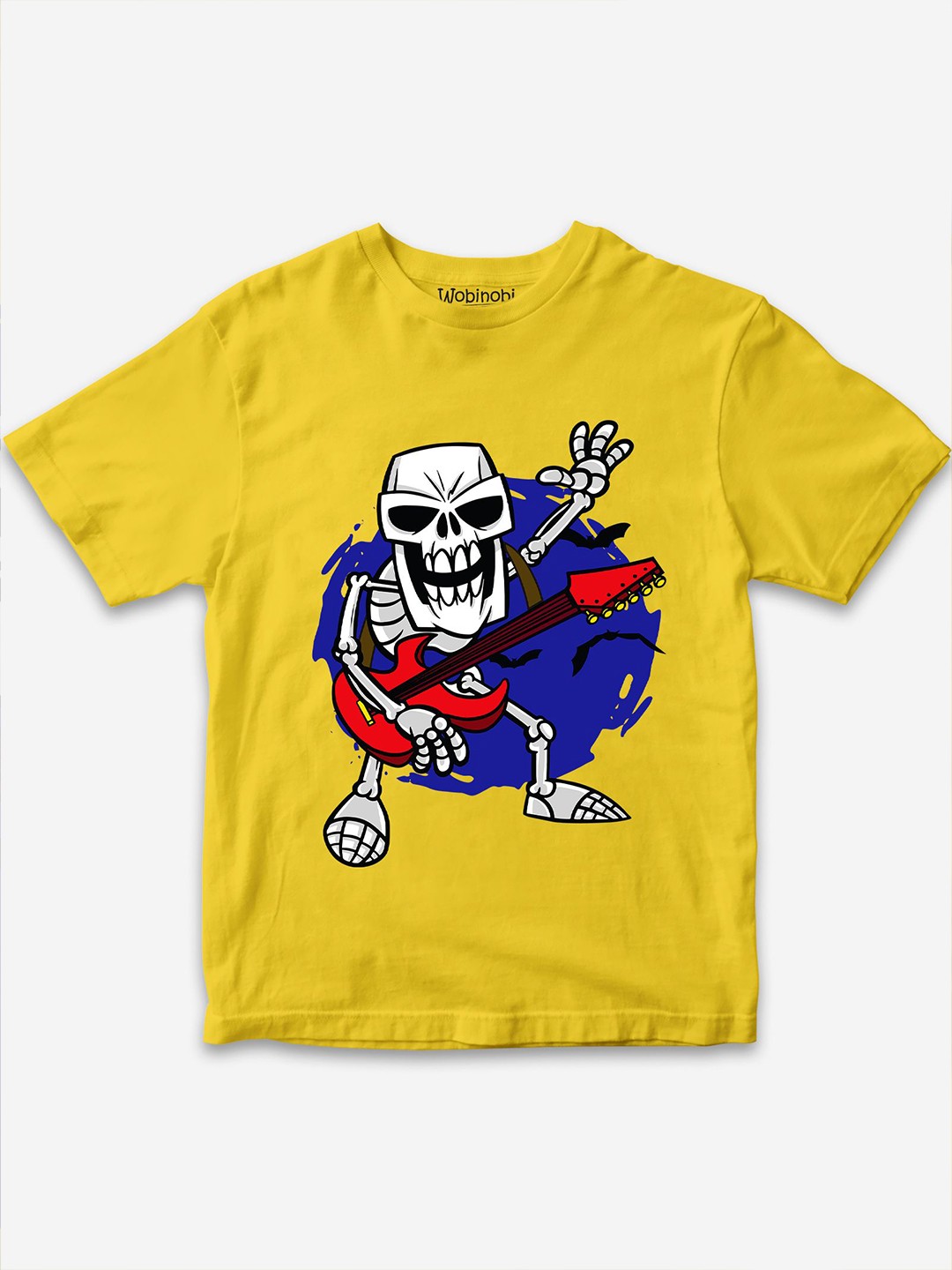 

Wobinobi Boys Halloween Print Bio Finish Pure Cotton T-shirt, Yellow