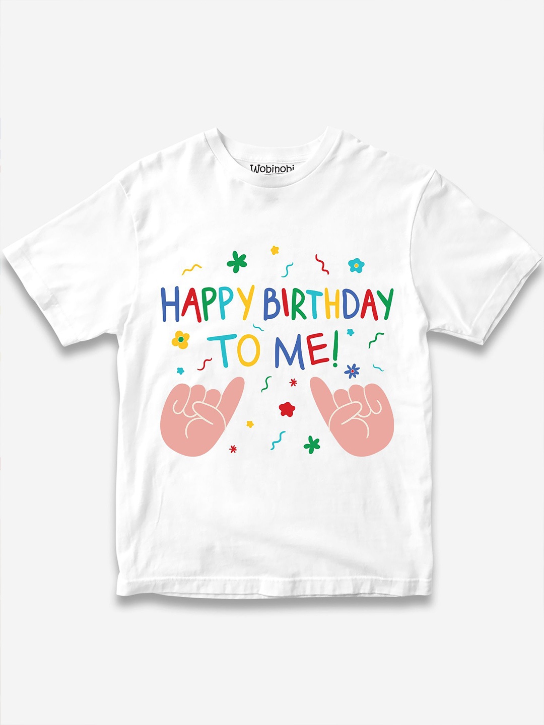 

Wobinobi Boys Birthday Print Bio Finish Pure Cotton T-shirt, White