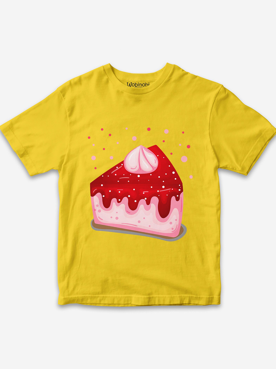 

Wobinobi Boys Cake Print Bio Finish Pure Cotton T-shirt, Yellow